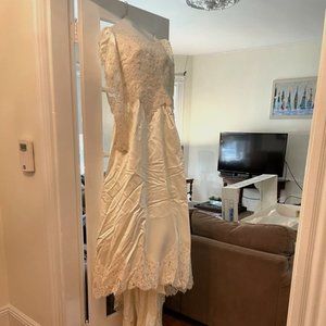 VINTAGE Bianchi Ivory Satin Wedding Gown
